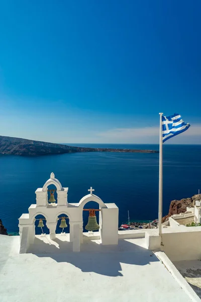 Chiesa Oia Sull Isola Santorini Grecia — Foto Stock