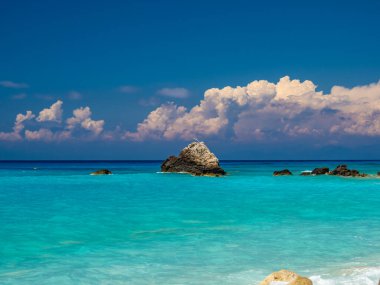 Yunanistan 'ın Lefkas adasındaki Avali plajı
