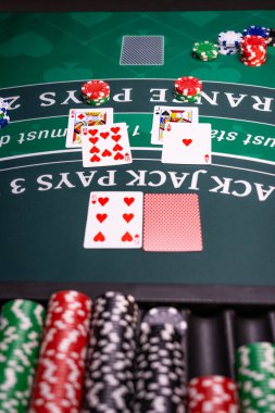 Bir kumarhane Black Jack masası sığ DOF 
