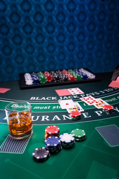 Une Table Casino Black Jack Peu Profonde Dof — Photo