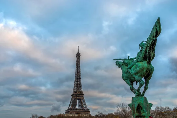 Эйфелева Башня Рассвете Париже Франция — стоковое фото