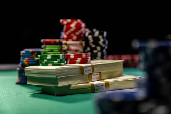 Casino Dados Dados Cerca Profundidad Superficial Del Campo — Foto de Stock