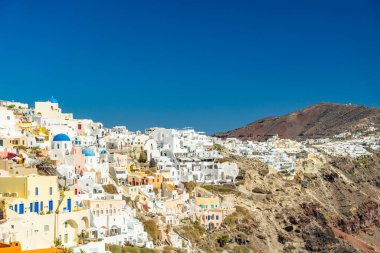 Yunanistan 'ın Santorini adasındaki Oia manzarası