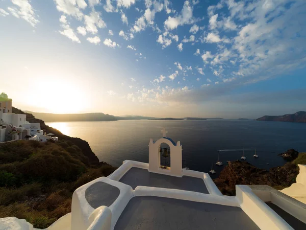 Chiesa Oia Sull Isola Santorini Grecia — Foto Stock