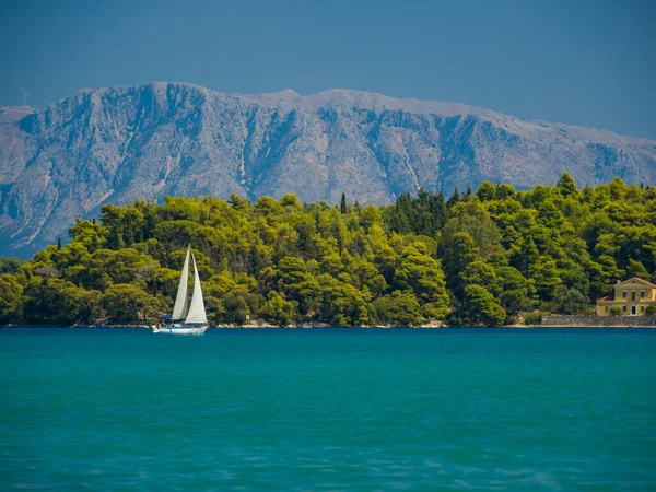 Zeilschip Baai Van Nidri Griekenland — Stockfoto