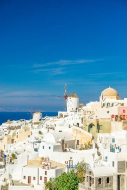 Yunanistan 'ın Santorini adasındaki Oia manzarası