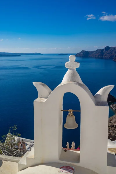 Kyrkan Oia Santorini Grekland — Stockfoto