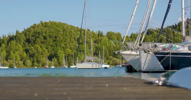 Nidri Öböl Lefkas Szigeten Görögország — Stock videók