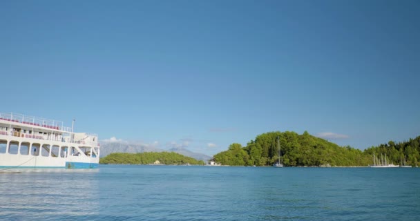 Nidri Bukten Lefkas Grekland — Stockvideo