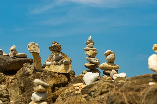 Piedras Equilibradas Playa Parque Nacional Lak Lam Tailandia — Foto de Stock