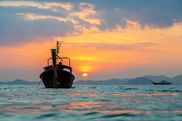 Traditionelles Langschwanzboot Strand Thailand — Stockfoto