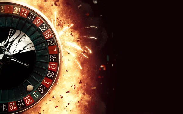 Flaming Casino Roulette Wheel Concept — Stock Photo, Image