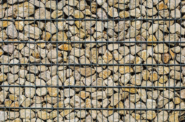 Detail Der Mit Steinen Gefüllten Gabionenwand — Stockfoto