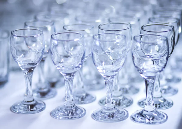 Many Wine Glasses Row — Stock Photo, Image