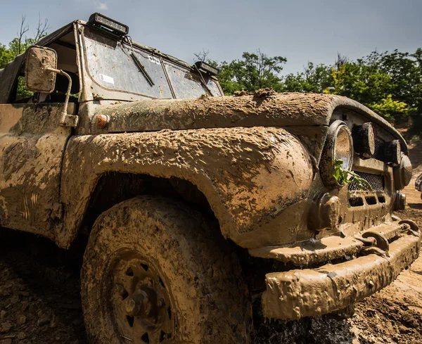 Deatil Muddy Jeep Car Outdoor — Stock Photo, Image