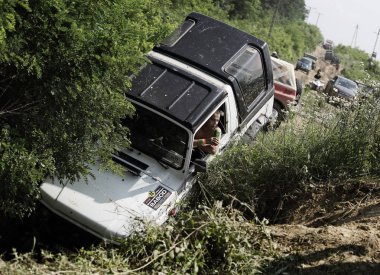 Somogybabod, Macaristan - Haziran 08: Somogybabod yol Festivali 08 Haziran 2018 Somogybabod, Macaristan trafik kazasında kapalı