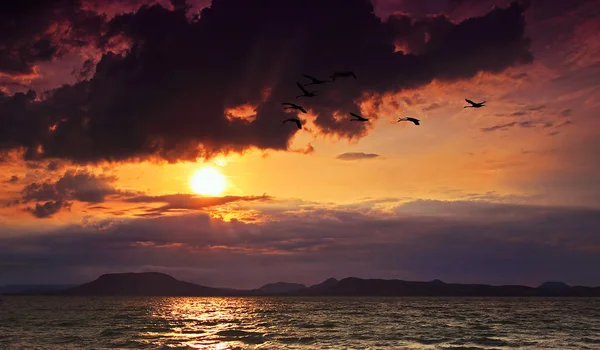 Lago Balaton Después Tormenta Hungría — Foto de Stock