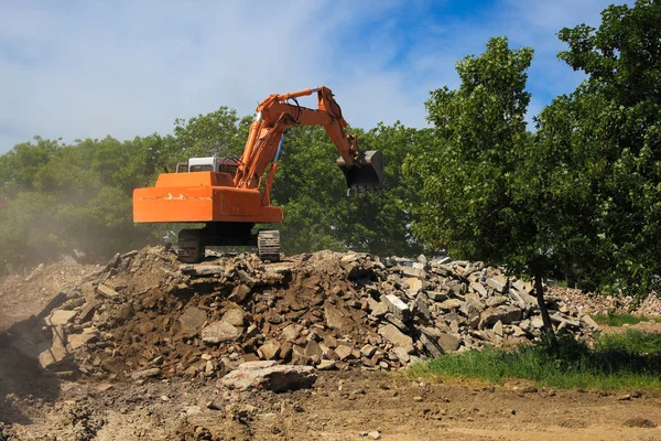 Sten Kross Och Kran Arbetet — Stockfoto