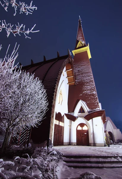 Kış Geceleri Hıristiyan Kilisesi — Stok fotoğraf