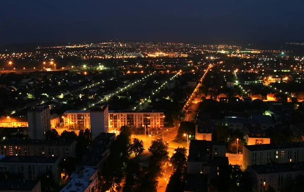 Moderne Stadt Der Nacht Von Oben — Stockfoto