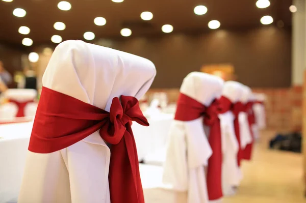 Bows Chair Weeding Reception — Stock Photo, Image