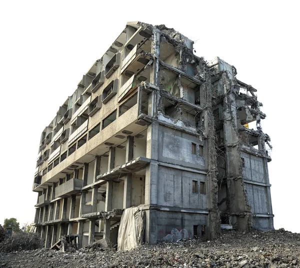 Zerstörtes Betongebäude Der Stadt — Stockfoto