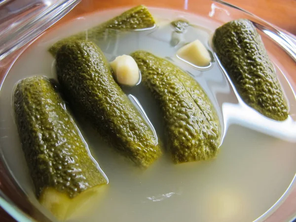 Marinated Pickled Cucumbers Bowl — Stock Photo, Image