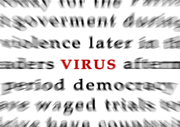 Periódico Palabras Virus Centran — Foto de Stock