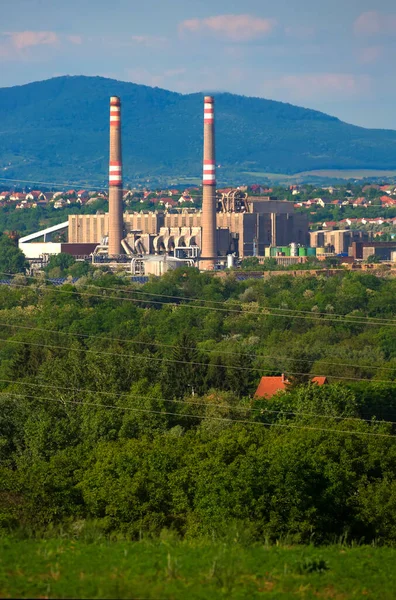 Δείτε Σταθμό Παραγωγής Ενέργειας Της Πόλης Pecs Στην Ουγγαρία — Φωτογραφία Αρχείου