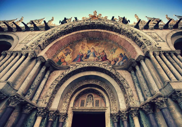 Tor Der Basilica San Marco Venedig Italien — Stockfoto