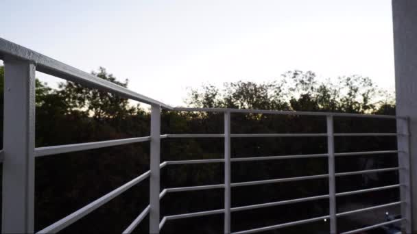 Схід сонця часовий пояс вид на балкон — стокове відео
