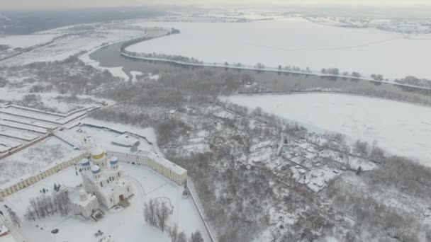 Klasztor w zimie — Wideo stockowe