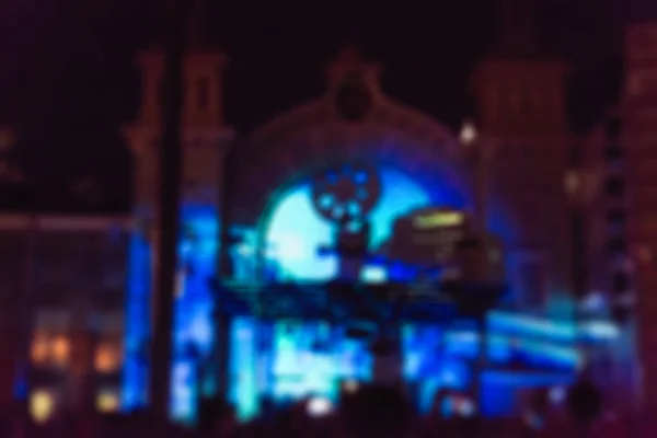 Projection lumineuse thème du festival fond flou — Photo