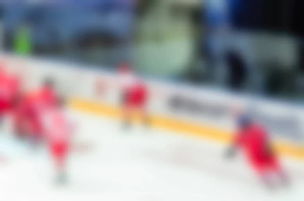 Desfoque abstrato de jogadores de hóquei no gelo no torneio — Fotografia de Stock