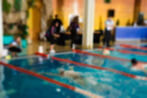 Plavecké soutěže téma rozostření pozadí — Stock fotografie