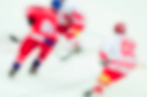 Abstrakta oskärpa av ishockeyspelare vid turneringsspel — Stockfoto