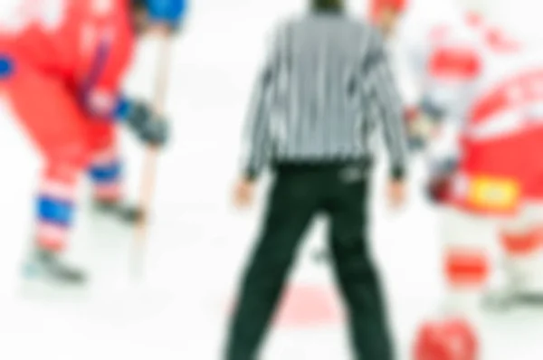 Desfoque abstrato de jogadores de hóquei no gelo no torneio — Fotografia de Stock