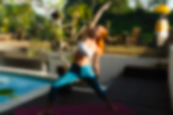Bali Endonezya Seyahat tema olarak Yoga arka plan bulanıklık — Stok fotoğraf