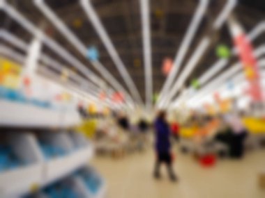 İnsanlar alışveriş mağazası temada arka plan bulanıklık