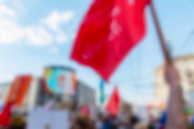 Büyük kalabalık geçit töreni Tema arka plan bulanıklık