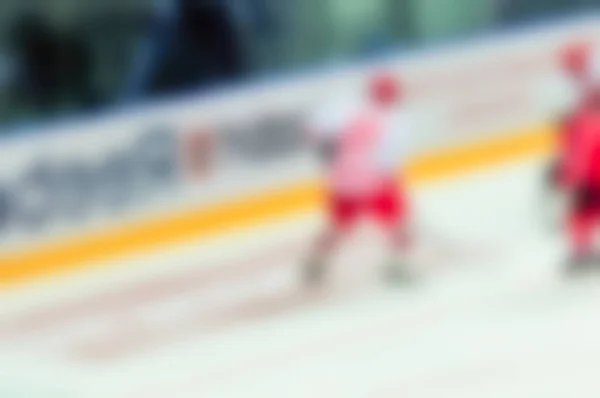 Desfoque abstrato de jogadores de hóquei no gelo no torneio — Fotografia de Stock