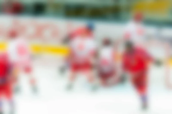 Desfoque abstrato de jogadores de hóquei no gelo no torneio — Fotografia de Stock