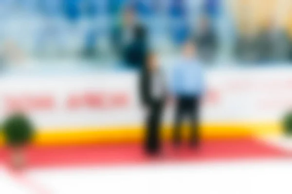 Abstract blur of ice hockey players at tournament play — Stock Photo, Image