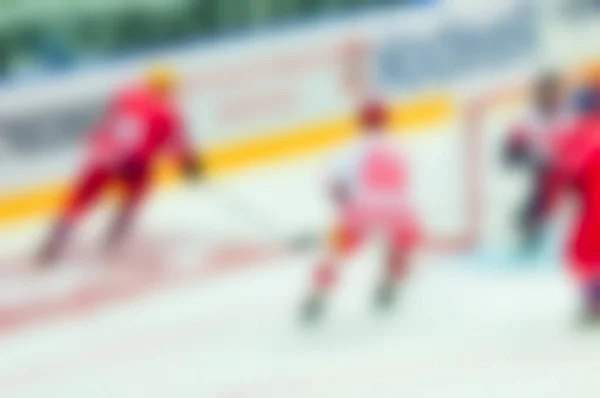 Abstrakta oskärpa av ishockeyspelare vid turneringsspel — Stockfoto