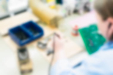 Elektronik üretim tesisi Tema arka plan bulanıklık