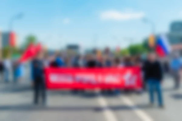 Gran multitud desfile tema borroso fondo — Foto de Stock