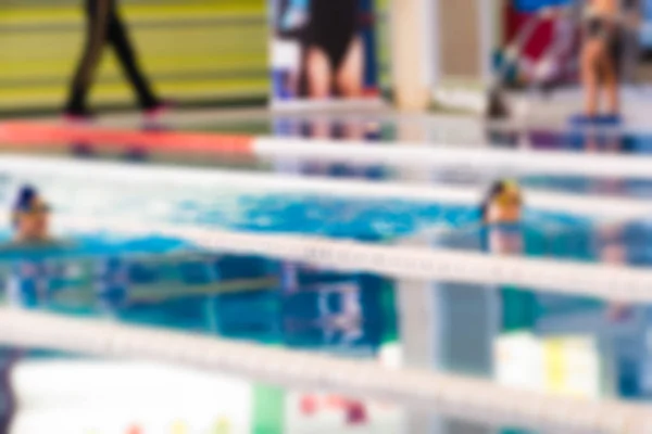 Plavecké soutěže téma rozostření pozadí — Stock fotografie
