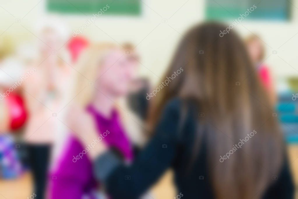 Dance class for women blur background