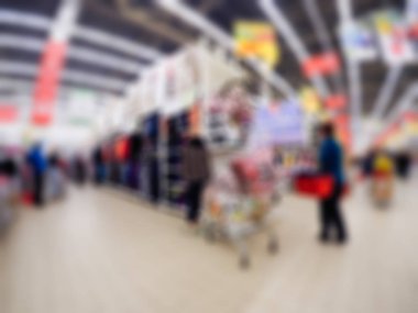 İnsanlar alışveriş mağazası temada arka plan bulanıklık