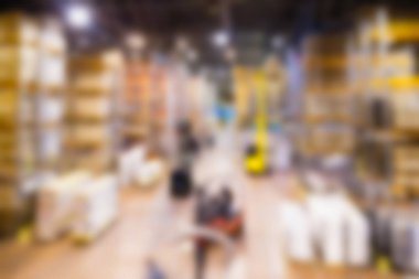 Büyük modern ambar Tema arka plan bulanıklık